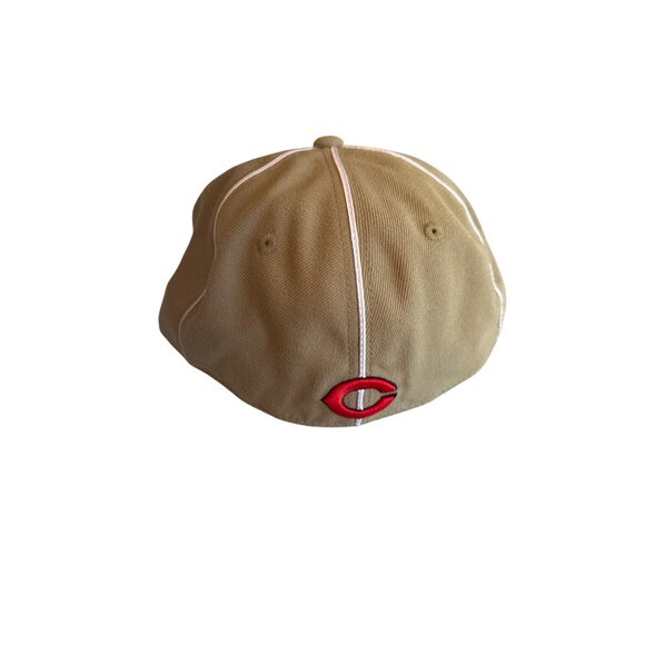 Cincinnati Red Hat Size 7 1/2 Baseball Brown & Tan Embroidered Logo - Picture 3 of 6